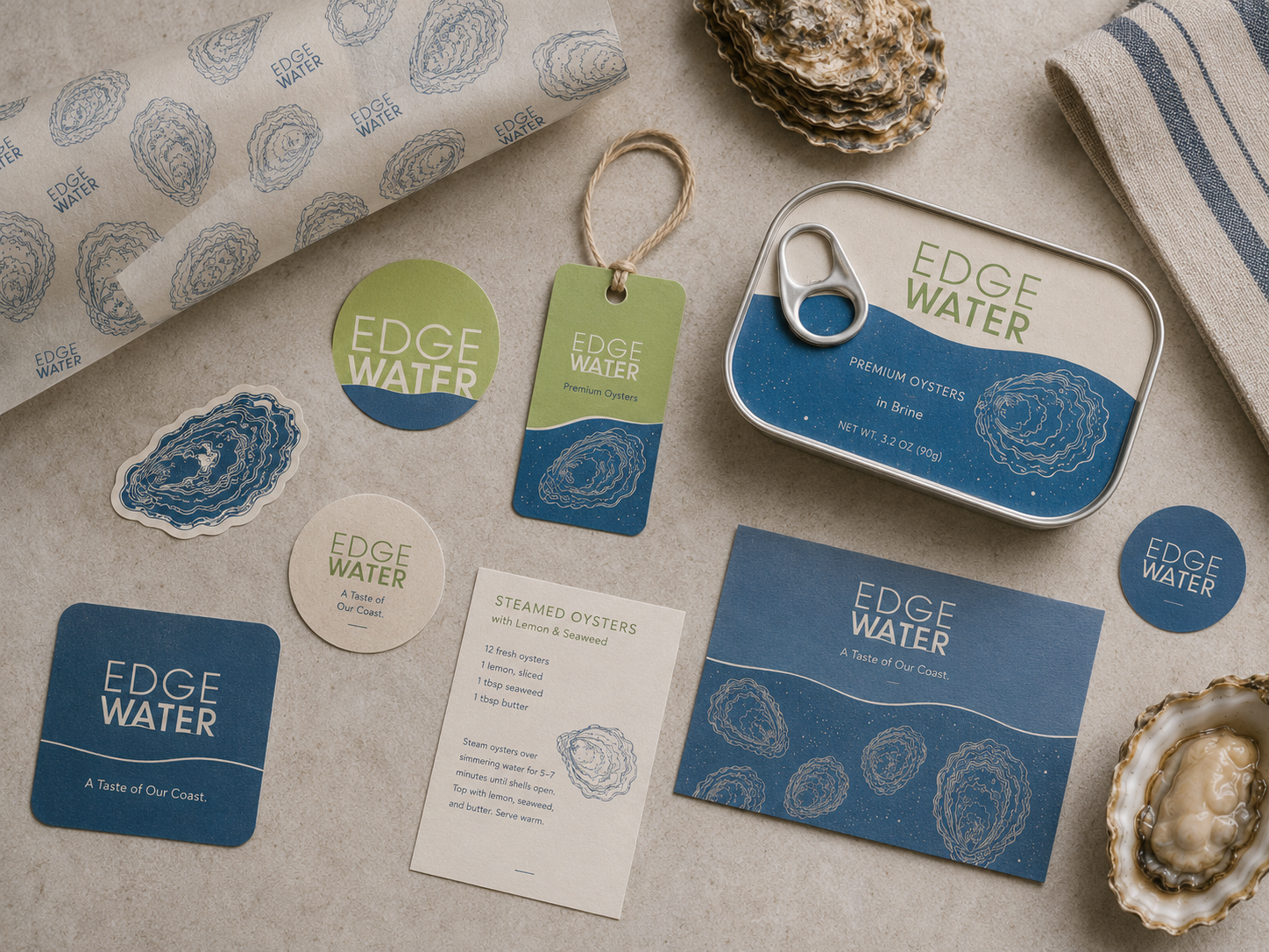 Edge Water packaging and market display