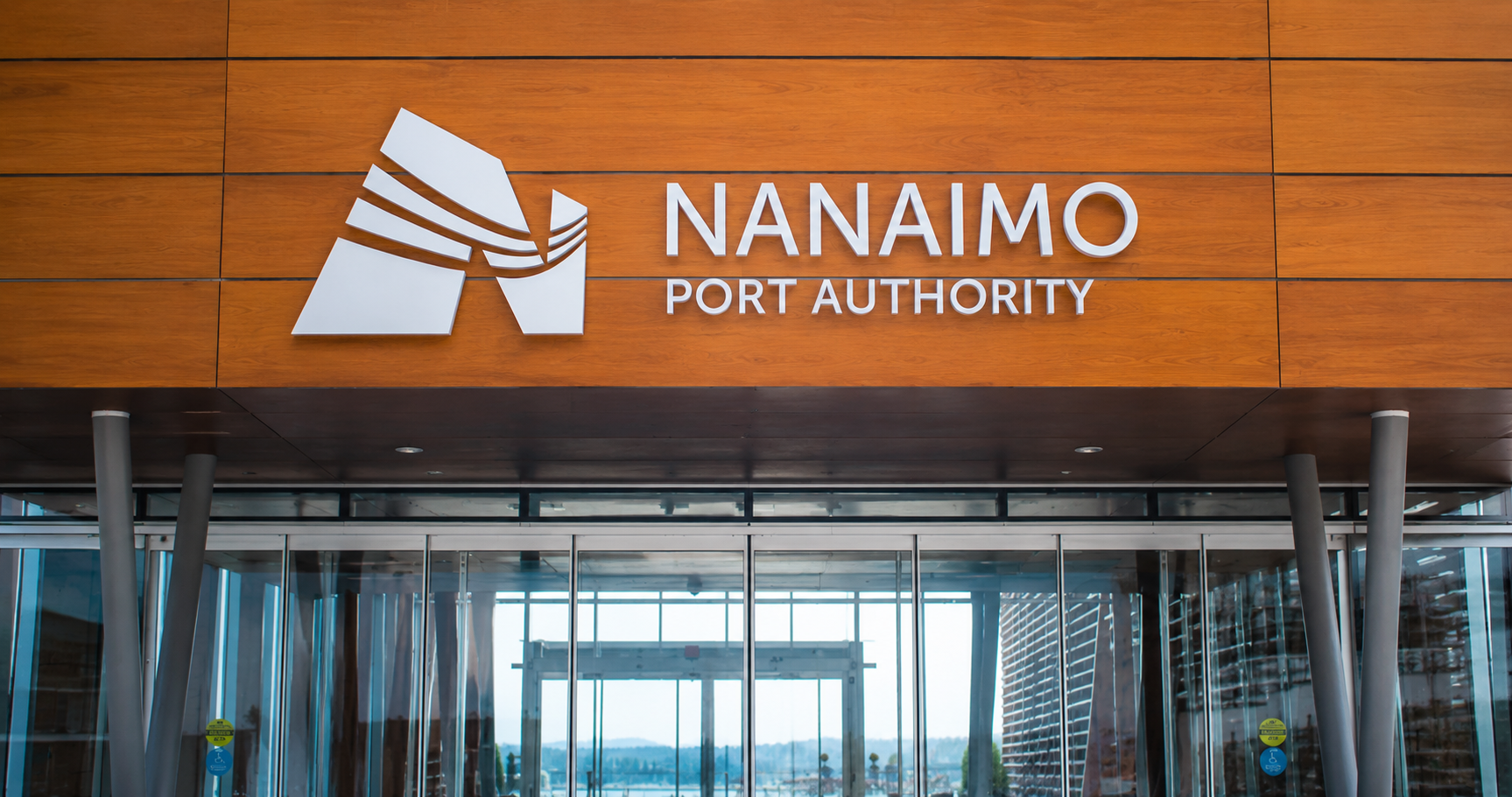 Port Authority of Nanaimo logo on building exterior